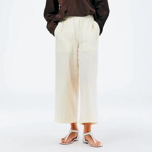 tibi vintage cotton cargo convertible pant - cream sz L